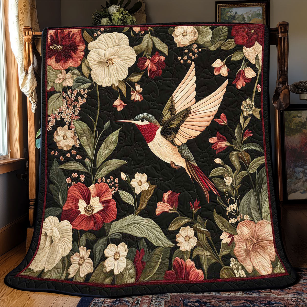 Vibrant Green Hummingbird WP1402041CL Quilt