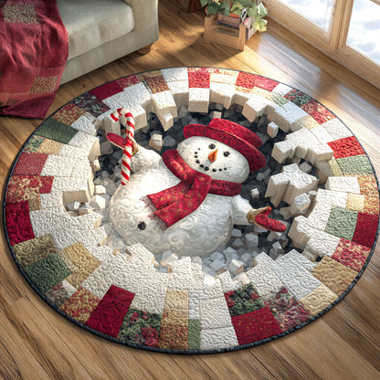 Winter Wonder Snowman WN1111097CL Quilted Round Mat