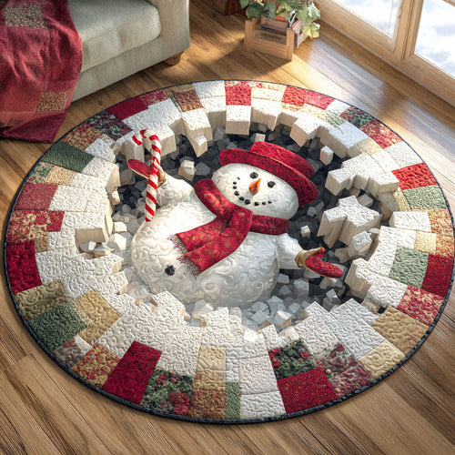 Winter Wonder Snowman WN1111097CL Quilted Round Mat