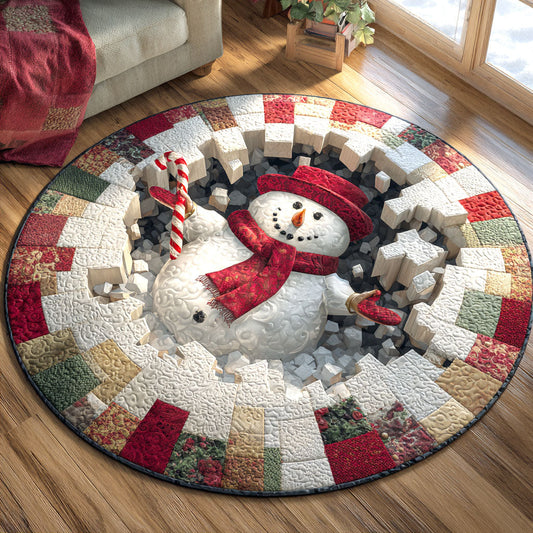Winter Wonder Snowman WN1111097CL Quilted Round Mat