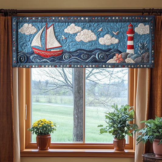 Lighthouse Breeze WN0307071CL Quilted Valance