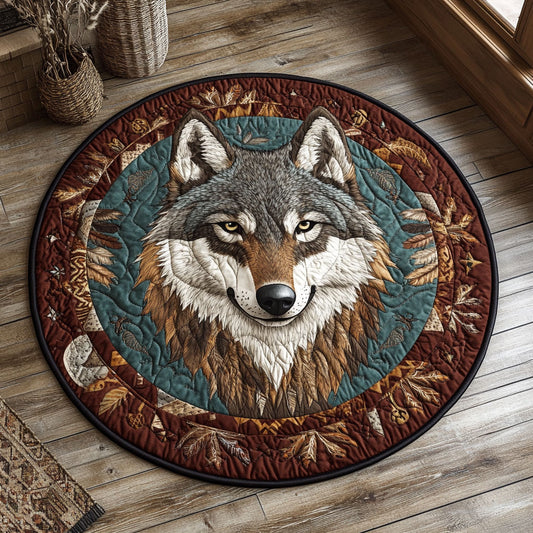Charming Gray Wolf CP2306030CL Quilted Round Mat