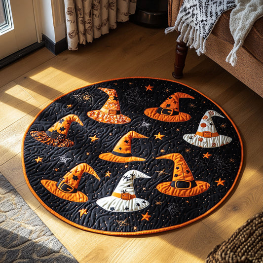 Halloween Hats WY1808088CL Quilted Round Mat