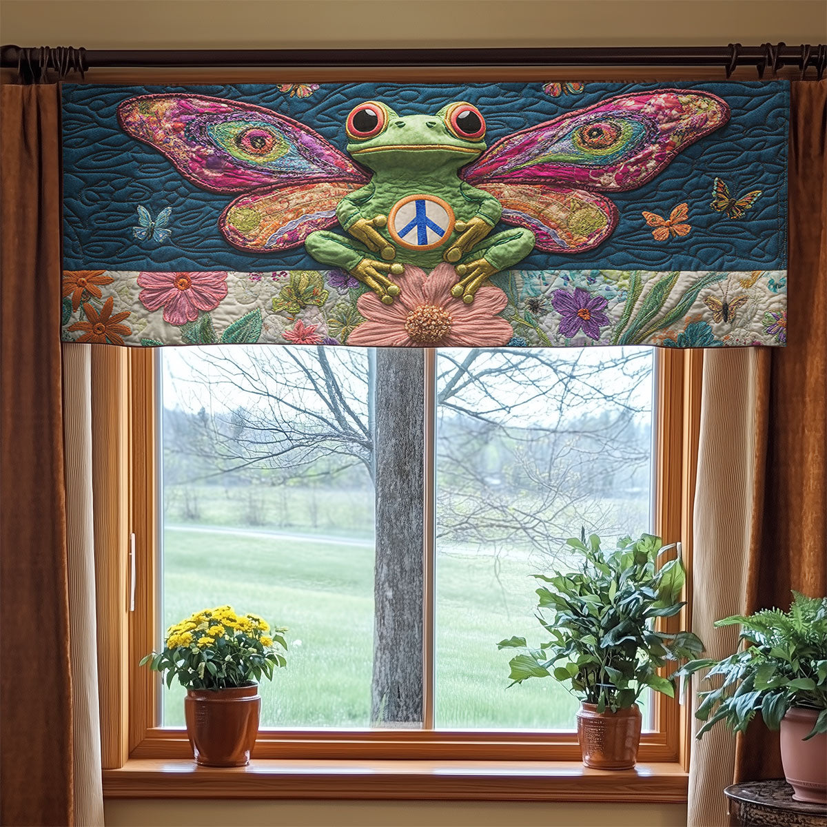 Frog Lovebeam WN1106054CL Quilted Valance