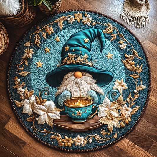 Spellbound Teacup Gnome WY0107016CL Quilted Round Mat