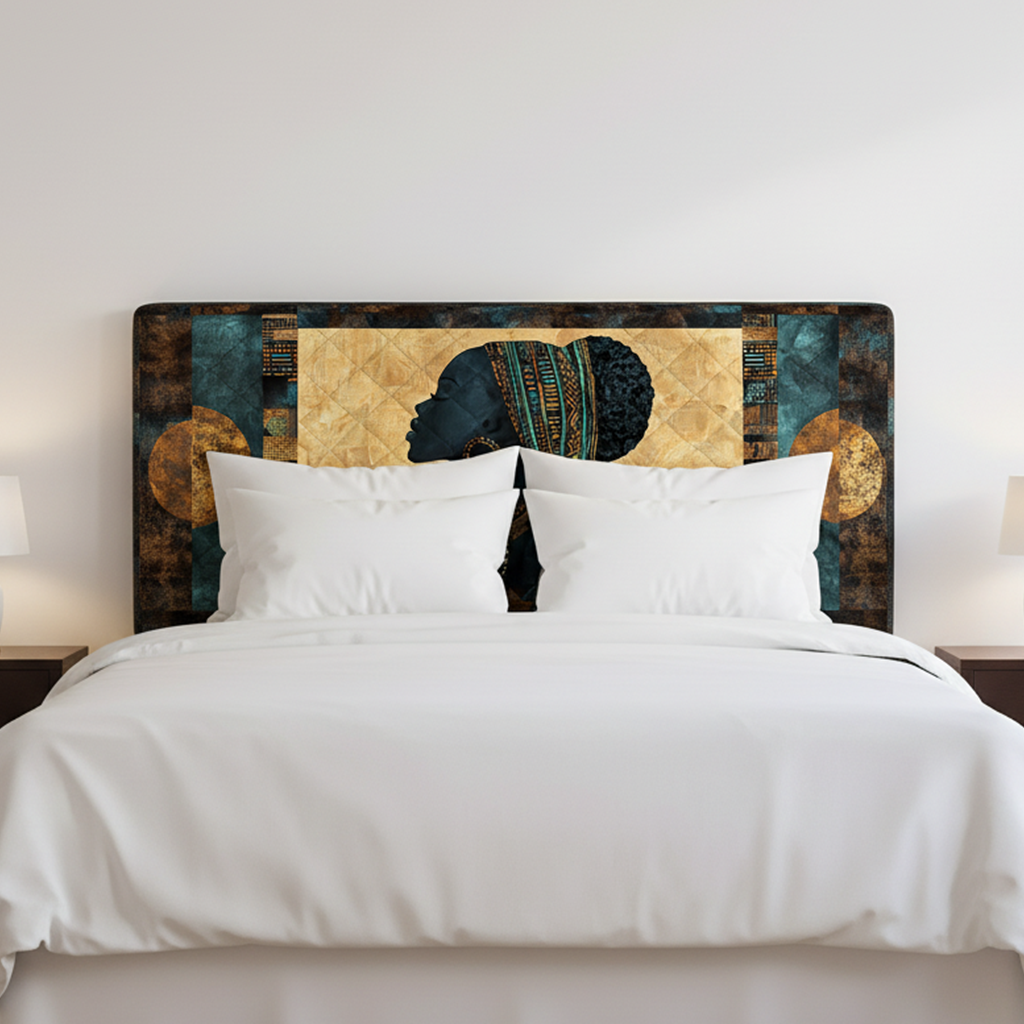 African Women Earth Harmony WN1112131CL Quilted Headboard Slipcover