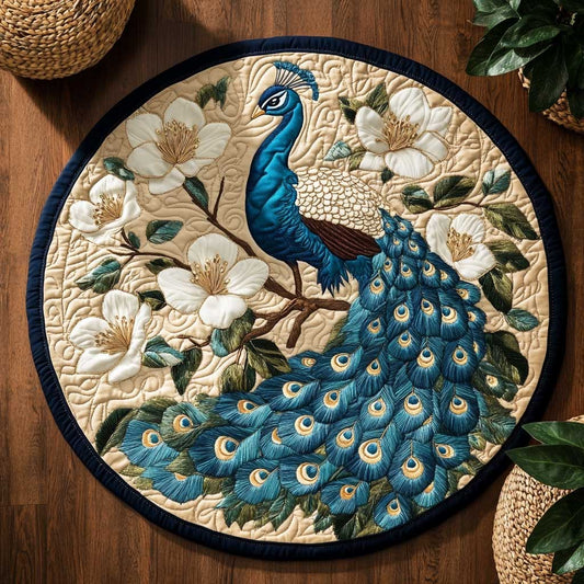 Peacock Charm WN2203070CL Quilted Round Mat
