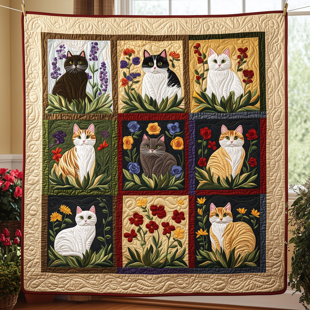 Floral Cat To The Soul XK0611001CL Quilt
