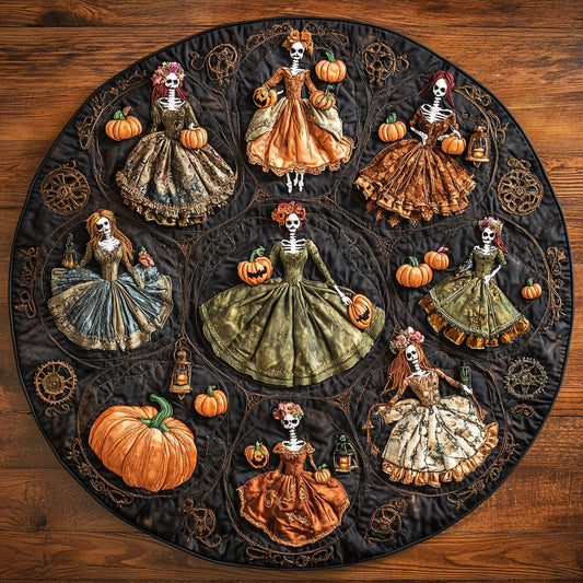 Twilight Skeleton Lady WN1908090CL Quilted Round Mat