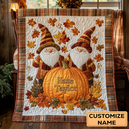 Gnome Trio WN2907050CL Personalized Baby Quilt