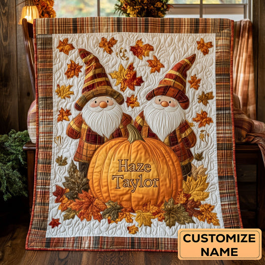 Gnome Trio WN2907050CL Personalized Baby Quilt