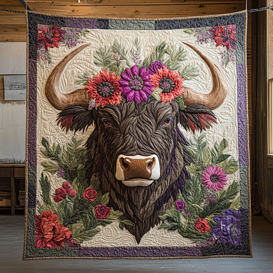 Floral Bison CW0207019CL Quilt