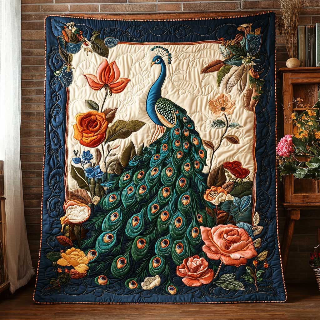 Beautiful Peacock CQ2205048CL Quilt