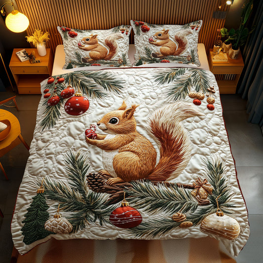 Christmas Baubel Squirrel WJ2311033CL Duvet Cover Set