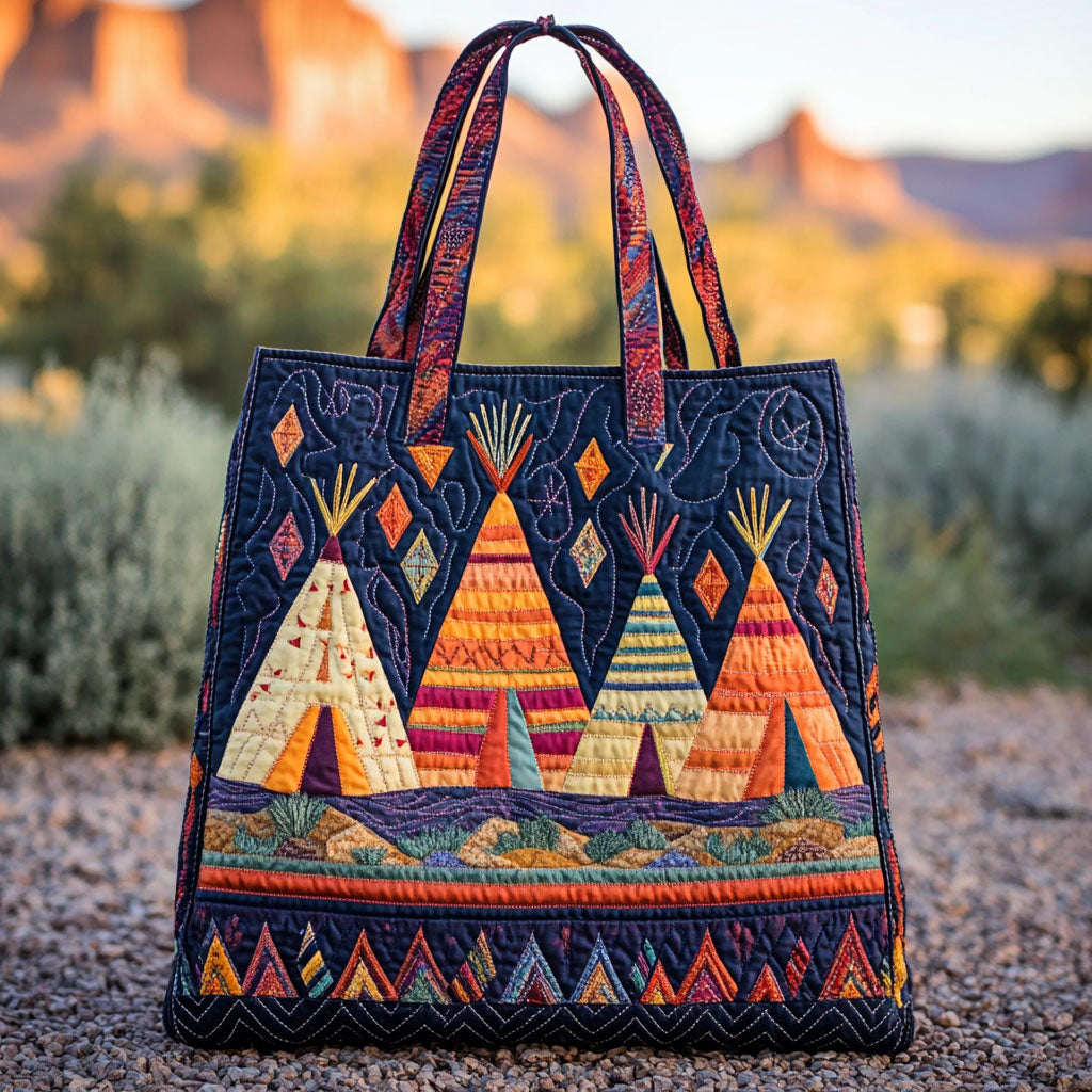 Sunrise Teepee WN2209081CL Quilted Tote Bag