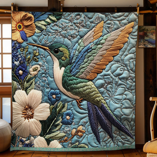 Teal Hummingbird WJ0212031CL Quilt