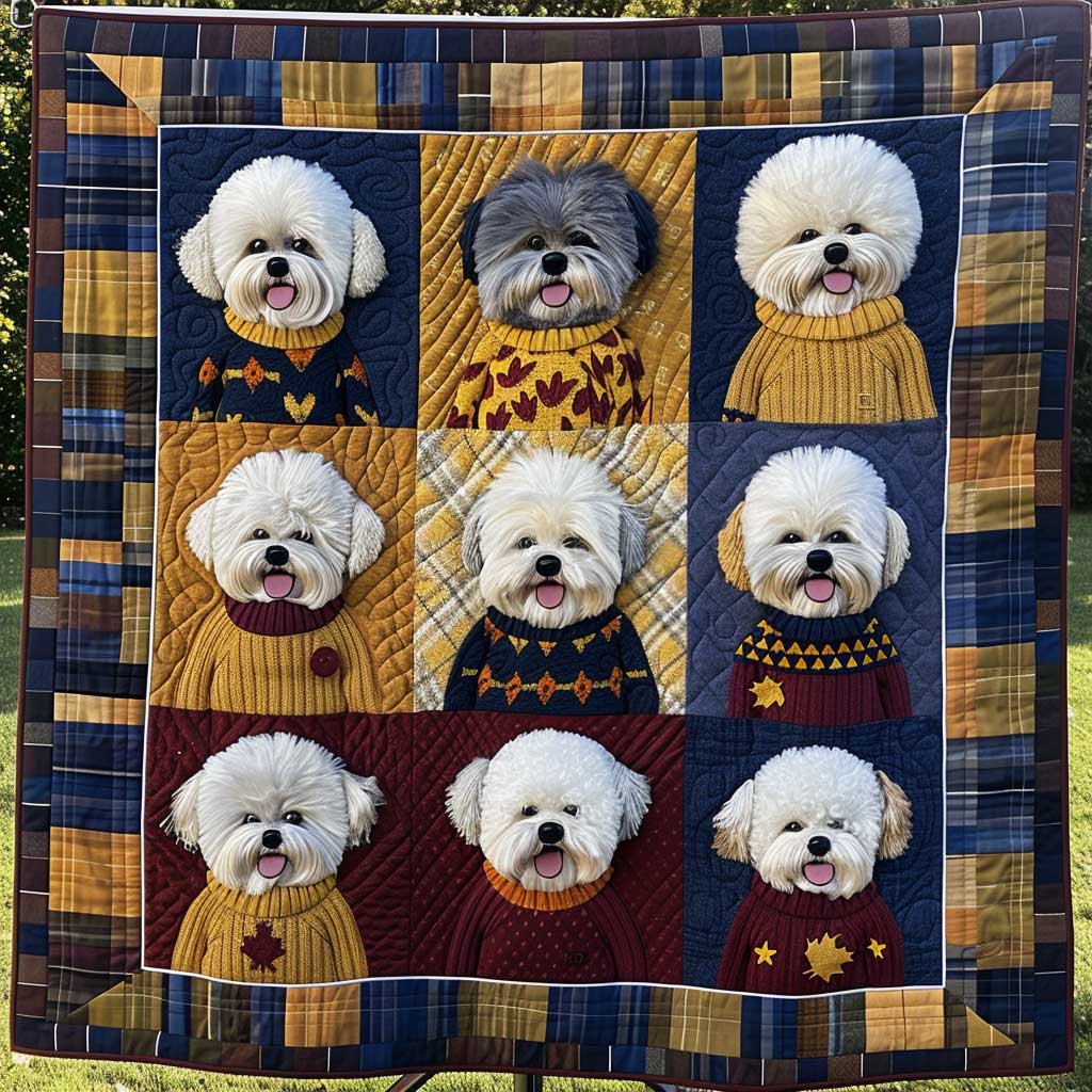 Fluffy Bichon Patchwork WN1703109CL Quilt