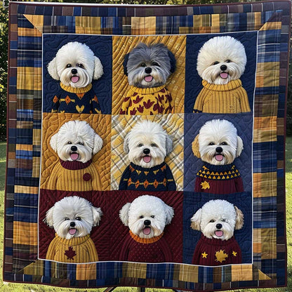 Fluffy Bichon Patchwork WN1703109CL Quilt