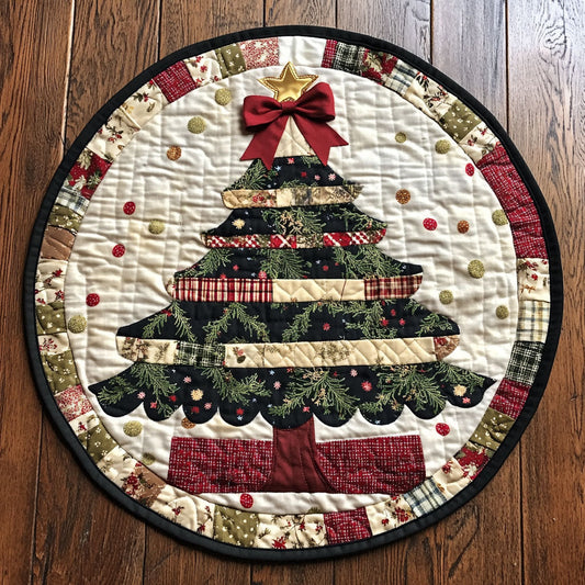 Star Warm Christmas Tree WN1211103CL Quilted Round Mat