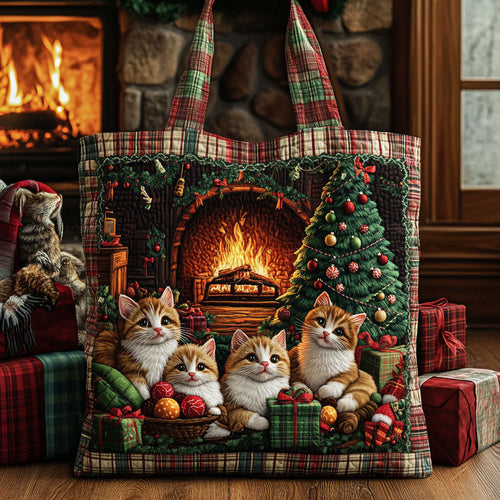 Cat Christmas Home WN1211011CL Quilted Tote Bag