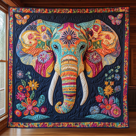 Floral Elephant CW2306019CL Quilt
