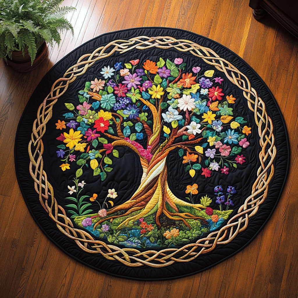 Roots and Whispers CM2804033CL Quilted Round Mat