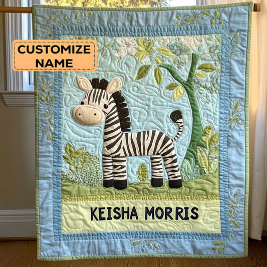Tiny Stripes CP2407035CL Personalized Baby Quilt