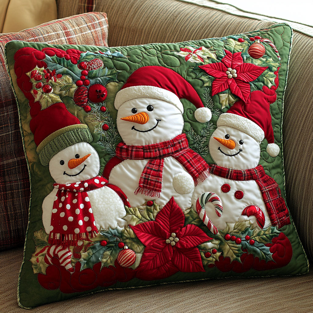 Snowman Family CW0110078CL Quilt Pillow Case