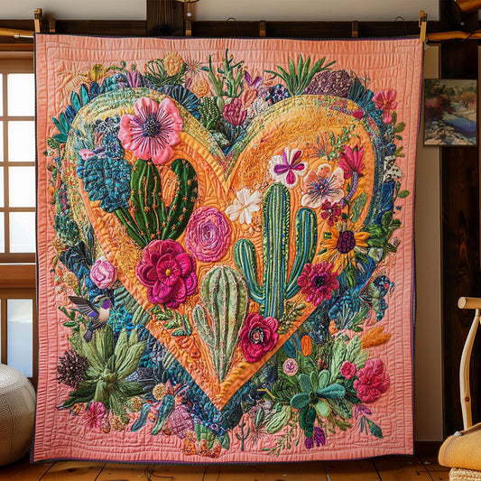 Cactus Love Heart WN2111008CL Quilt