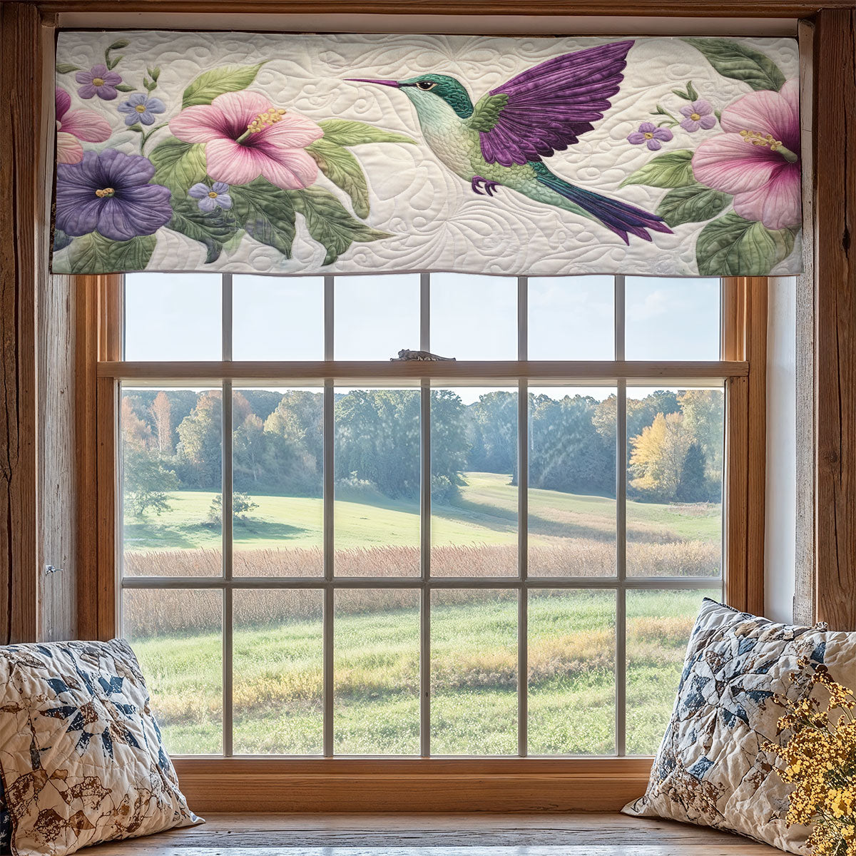 Hummingbird Flower WX2205037CL Quilted Valance