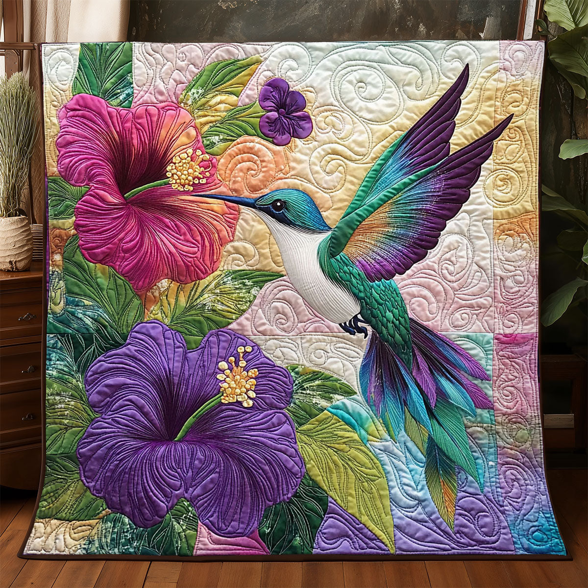 Beautiful Hummingbird WJ0904001CL Quilt