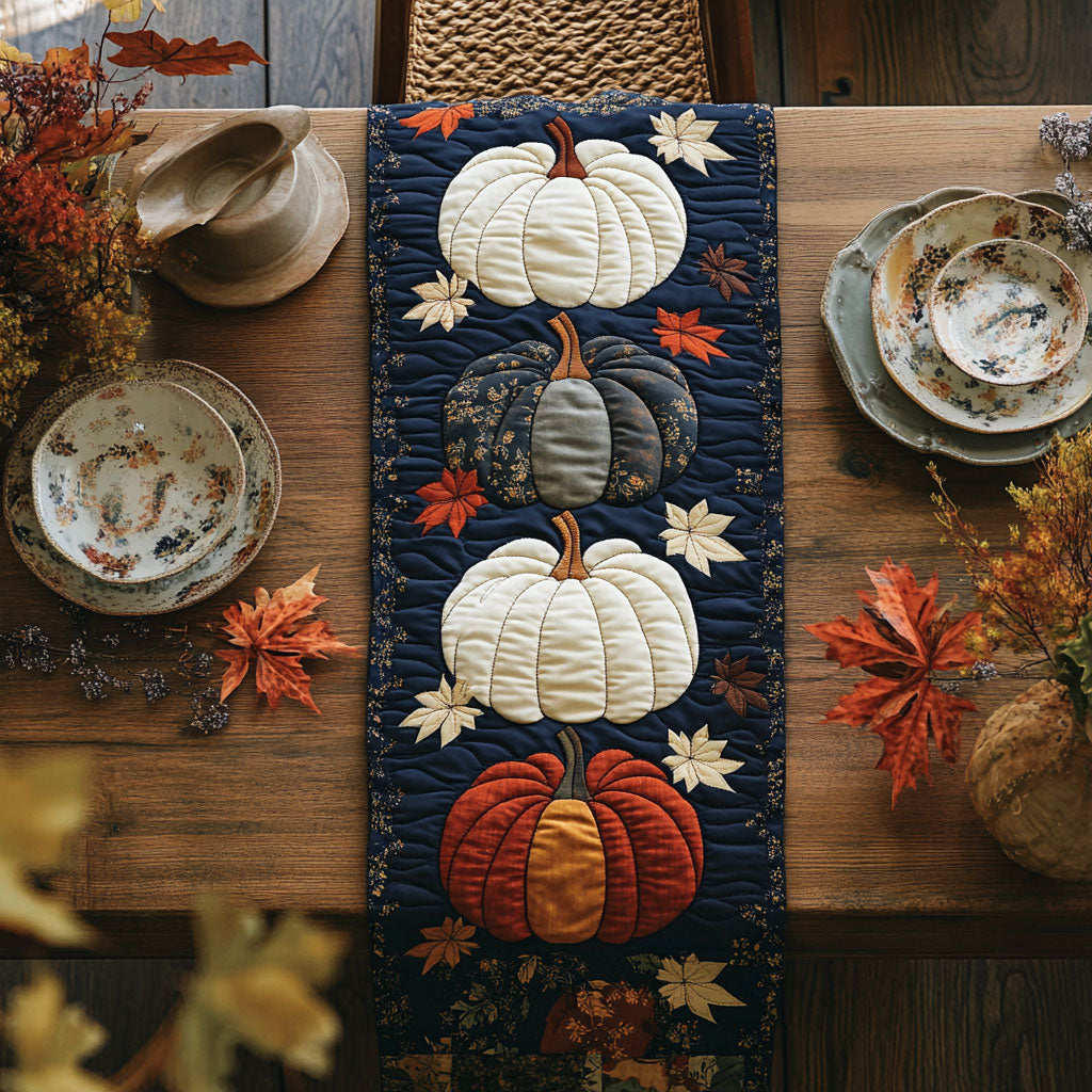 Pumpkin Cozy WN2307054CL Quilted Table Runner