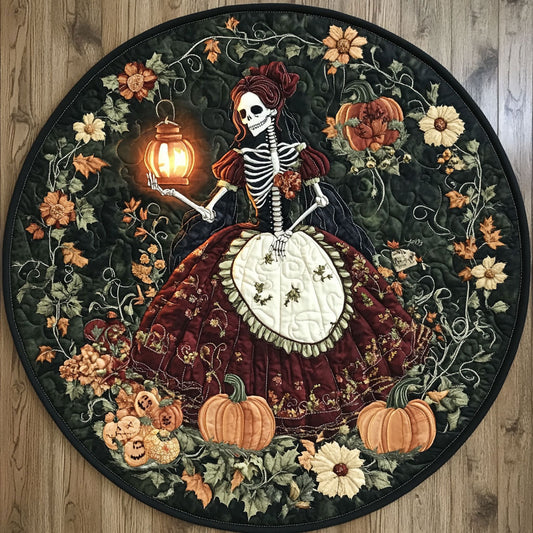 Victorian Skeleton Lady WN1908093CL Quilted Round Mat