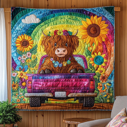 Hippie Highland Cow KL1911006CL Quilt