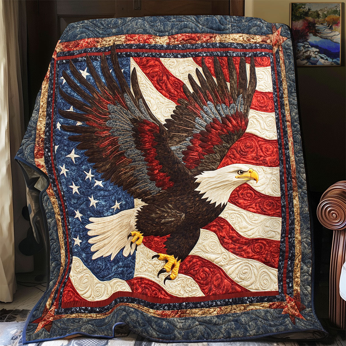 Patriotic Eagle American WX1306032CL Quilt