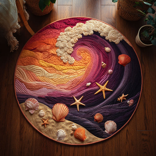 Seashell Dream CW0809055CL Quilted Round Mat