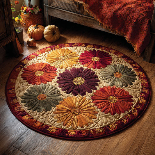 Autumn Daisy Bloom CW0708013CL Quilted Round Mat