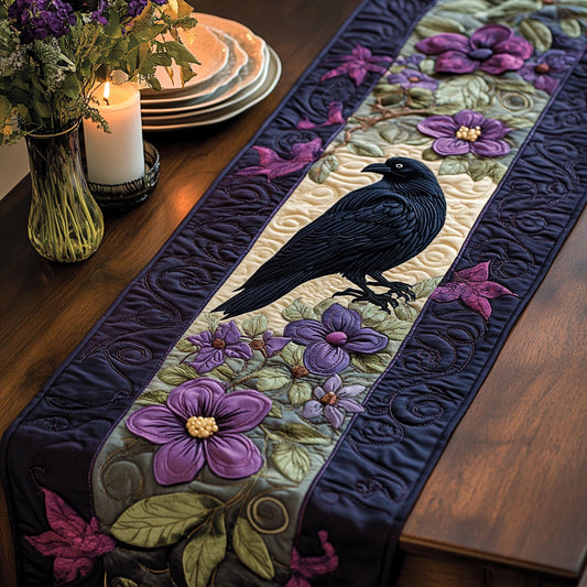 Floral Raven CW0707023CL Quilted Table Runner