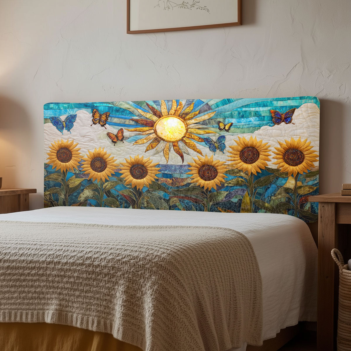 Sunflower Bloom Garden CW1512031CL Quilted Headboard Slipcover