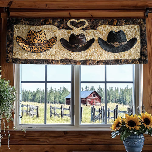 Snowy Cowboy Hat WN1505051CL Quilted Valance