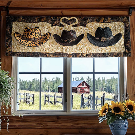 Snowy Cowboy Hat WN1505051CL Quilted Valance