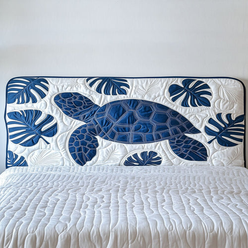 Blue Calm Turtle WN3012002CL Quilted Headboard Slipcover