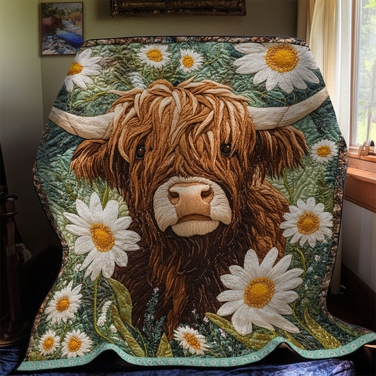 Highland Cow Daisy  WX2112022CL Quilt