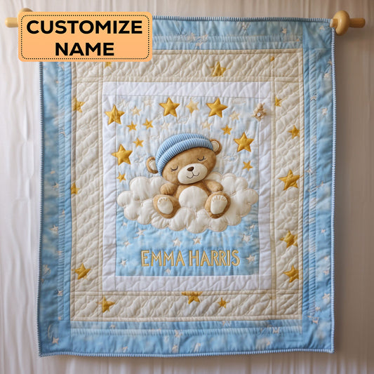 Cozy Teddy Dream CW1807001CL Personalized Baby Quilt
