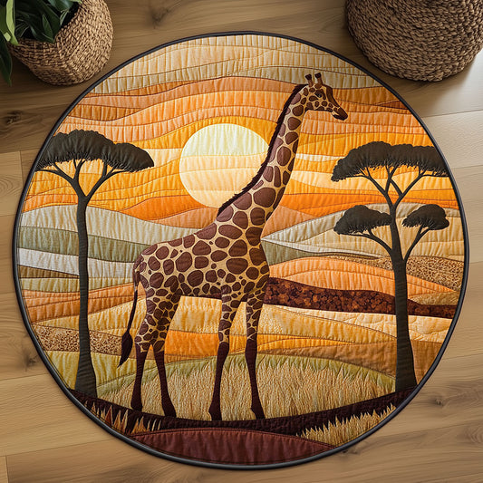 Savannah Giraffe WJ2203078CL Quilted Round Mat