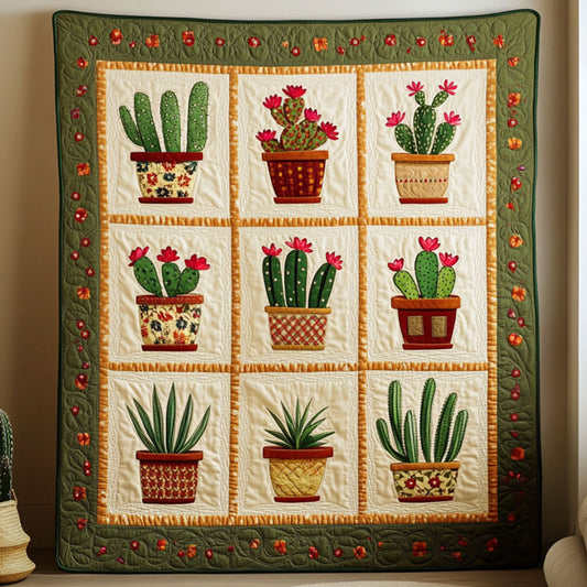 9 Potted Cacti DH1109010CL Quilt