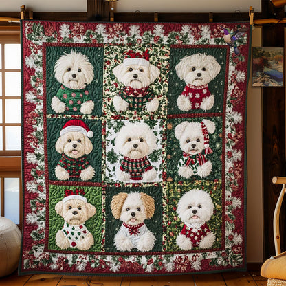 Bichon Frise Holiday Cheer WN0511016CL Quilt