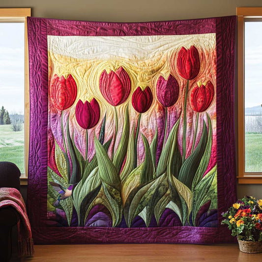 Tulips Sunset Garden WP1812027CL Quilt