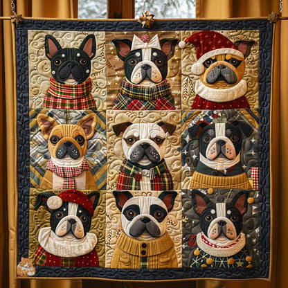 French Bulldogs Christmas Magic WN1610037CL Quilt