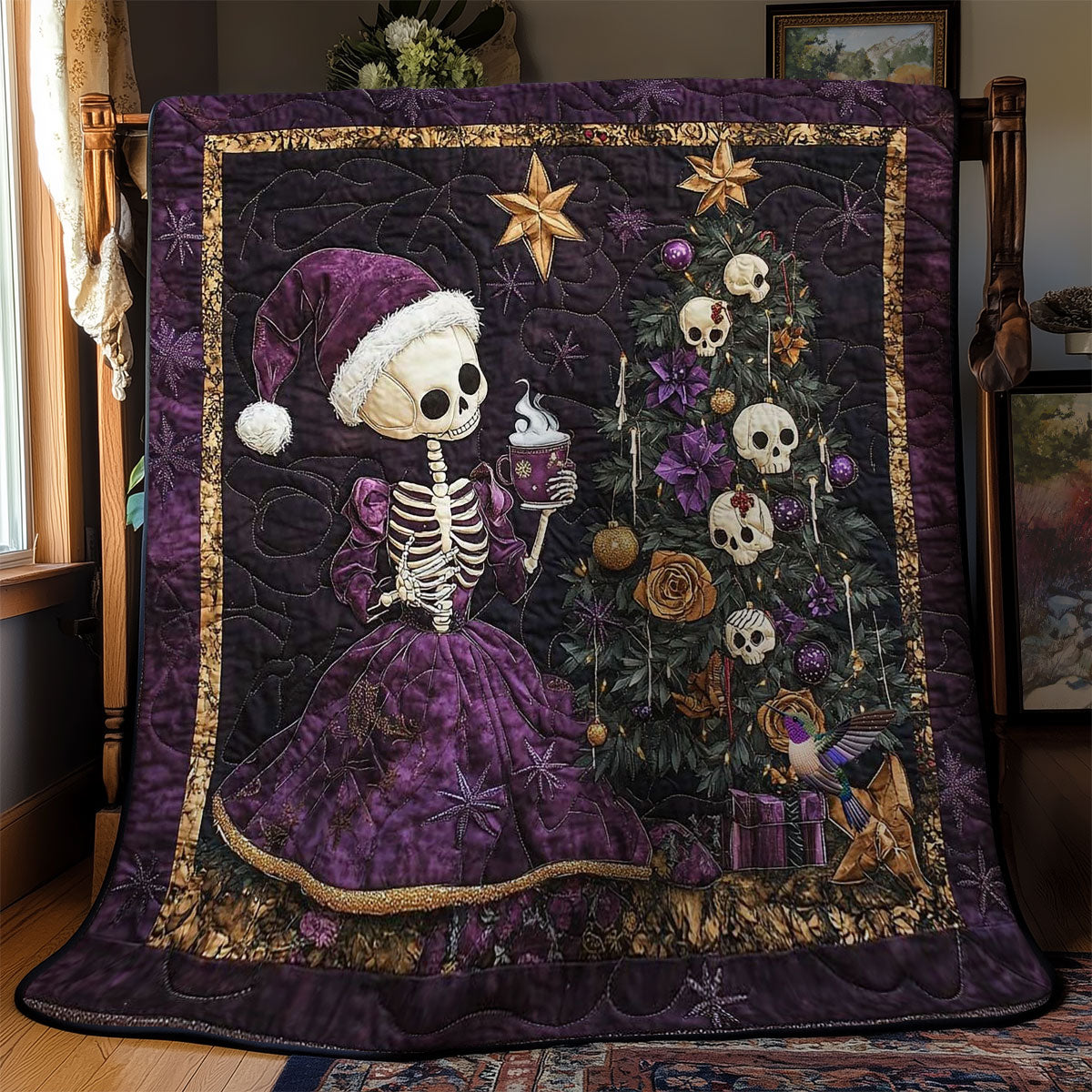 Haunted Holiday Skeleton WN1311044CL Quilt